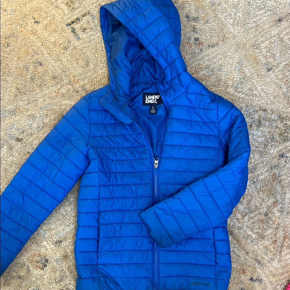 Lands' End Vibrant Blue Quilted Jacket